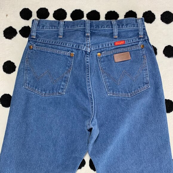 Vintage Wrangler 14MWZC Cowboy Cut High Rise Faded Wash Denim Straight Leg Jeans - Picture 5 of 13